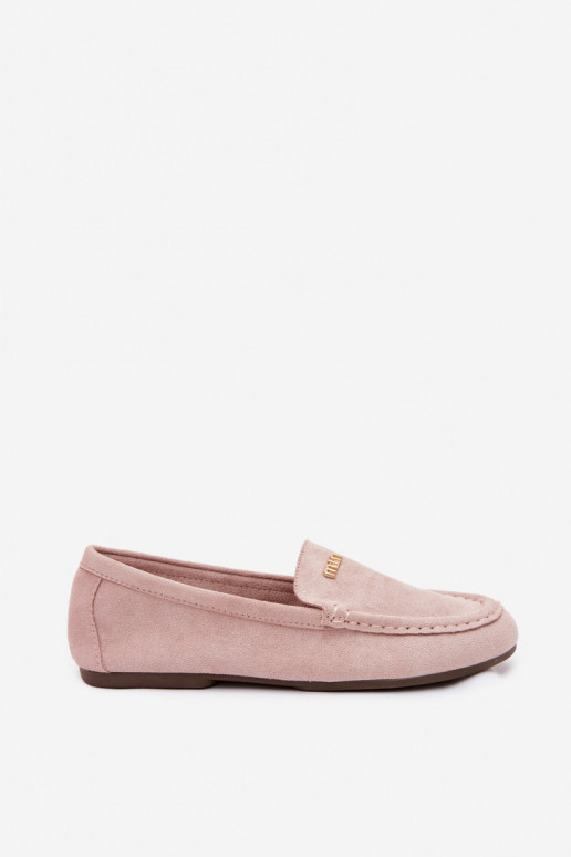 Mocassins masculinos com detalhes dourados em rosa Sarivelle