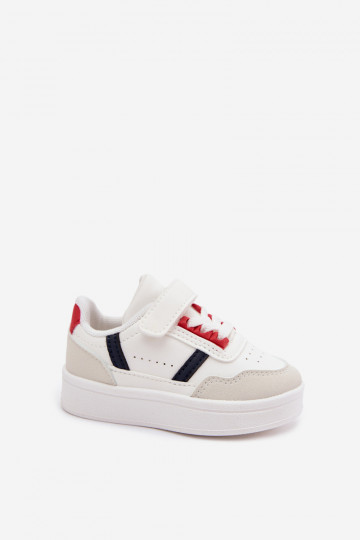 Sapatos desportivos infantis com velcro em branco Tailva