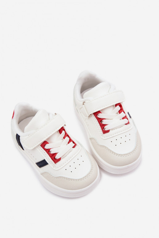 Sapatos desportivos infantis com velcro em branco Tailva