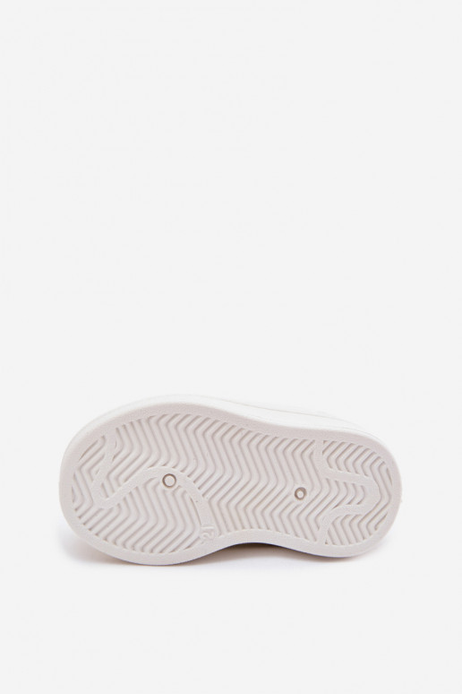 Sapatos desportivos infantis com velcro em branco-rosa Tailva