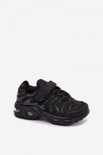 Sapatos desportivos infantis com velcro em preto Rider