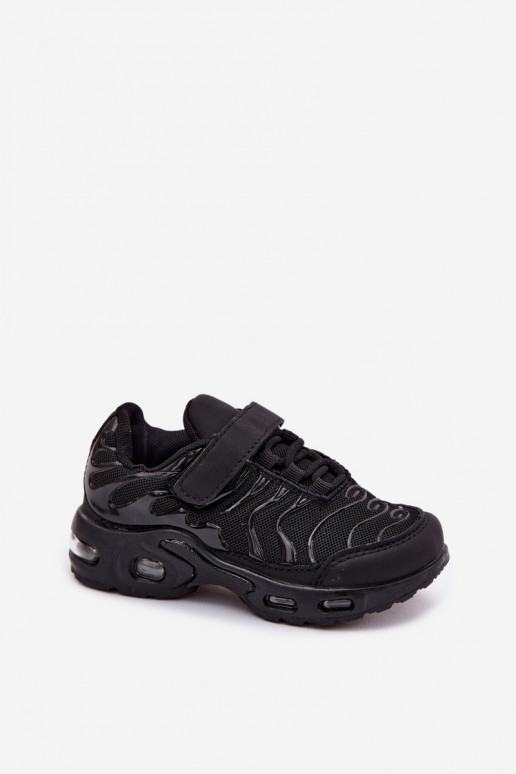 Sapatos desportivos infantis com velcro em preto Rider