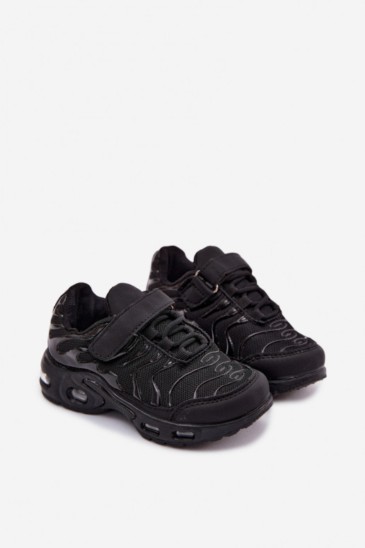 Sapatos desportivos infantis com velcro em preto Rider