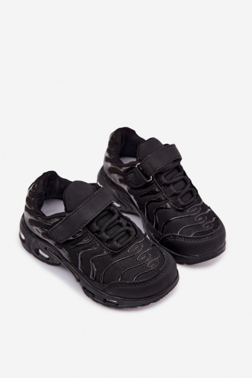 Sapatos desportivos infantis com velcro em preto Rider