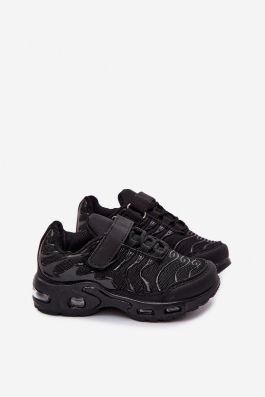 Sapatos desportivos infantis com velcro em preto Rider