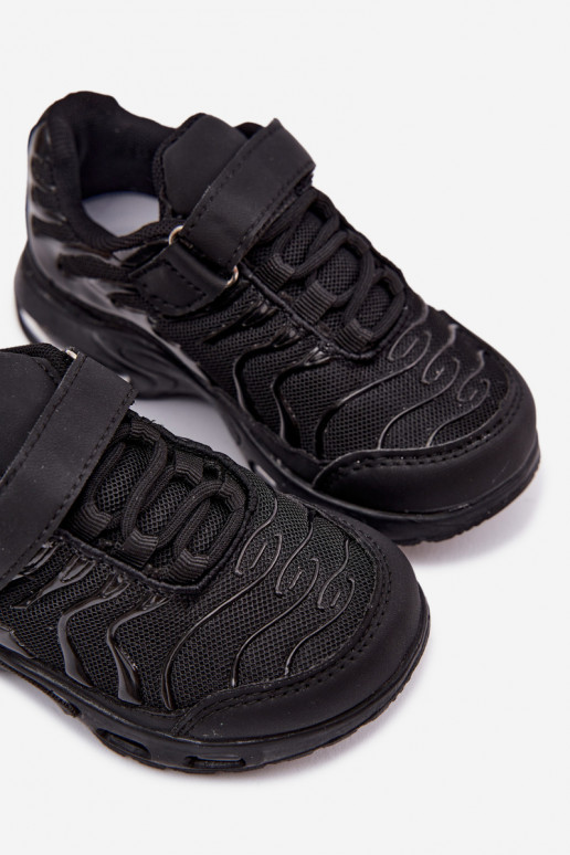 Sapatos desportivos infantis com velcro em preto Rider