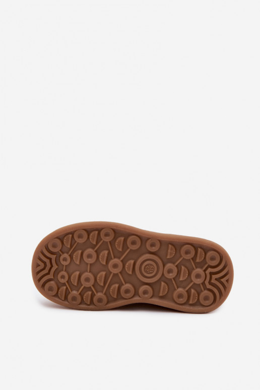 Sapatos desportivos infantis com estampa de leopardo e velcro em cor de areia Satinia