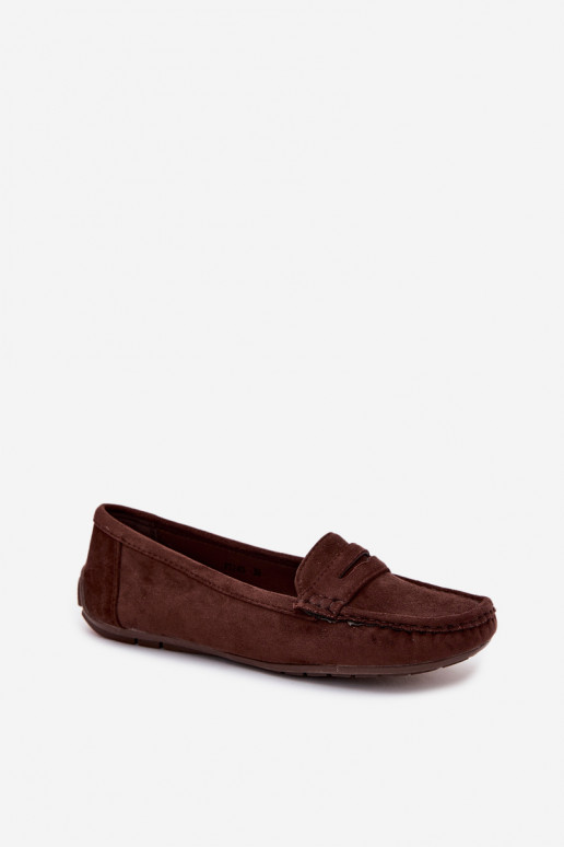 Mocassins elegantes em camurça cor chocolate Lenvie