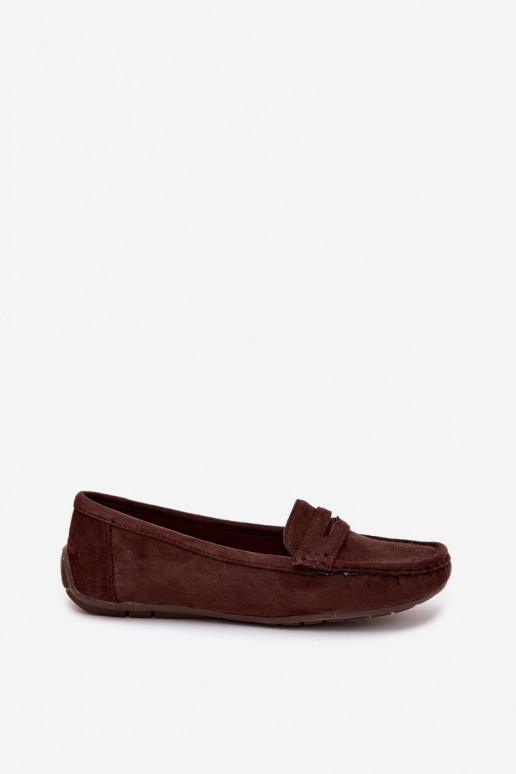 Mocassins elegantes em camurça cor chocolate Lenvie