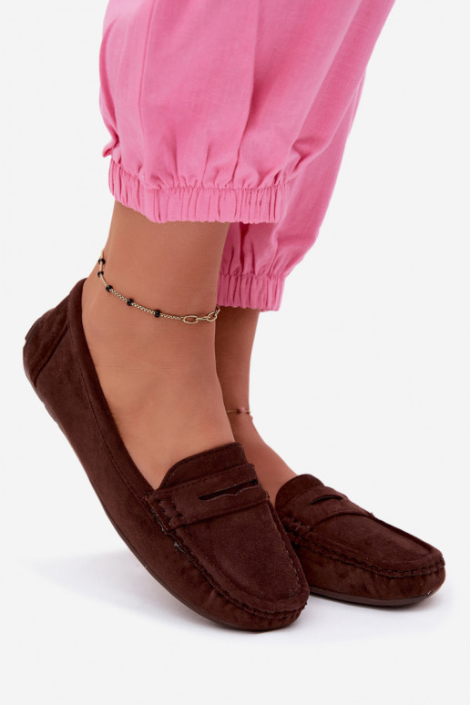 Mocassins elegantes em camurça cor chocolate Lenvie