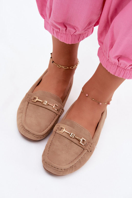 Mocassins clássicos em camurça cor caqui Corinell