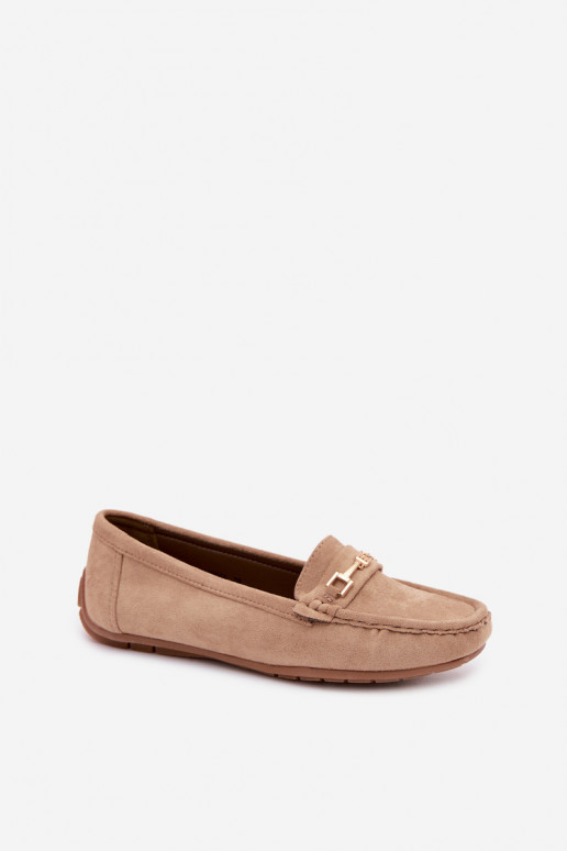 Mocassins clássicos em camurça cor caqui Corinell