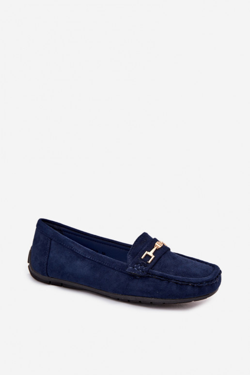 Mocassins clássicos em camurça cor azul escuro Corinell