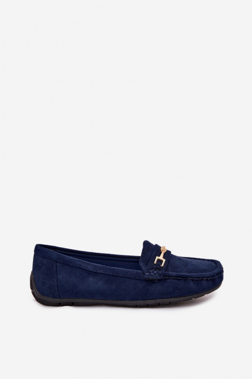 Mocassins clássicos em camurça cor azul escuro Corinell
