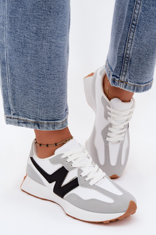 Tênis brancos-cinzas femininos Britma
