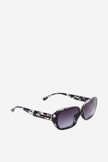 Óculos de sol femininos com filtro UV cor preta efeito mármore 2