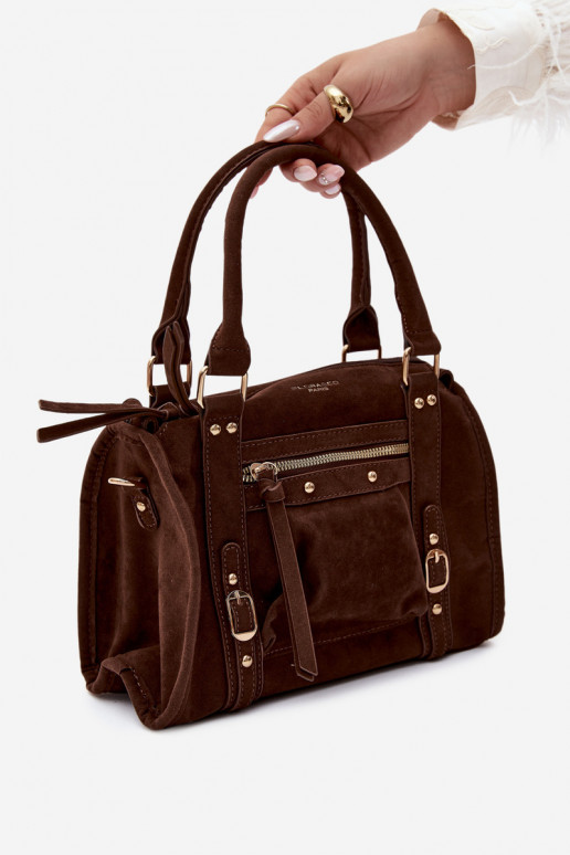 Bolsa de camurça sintética cor chocolate Lendra