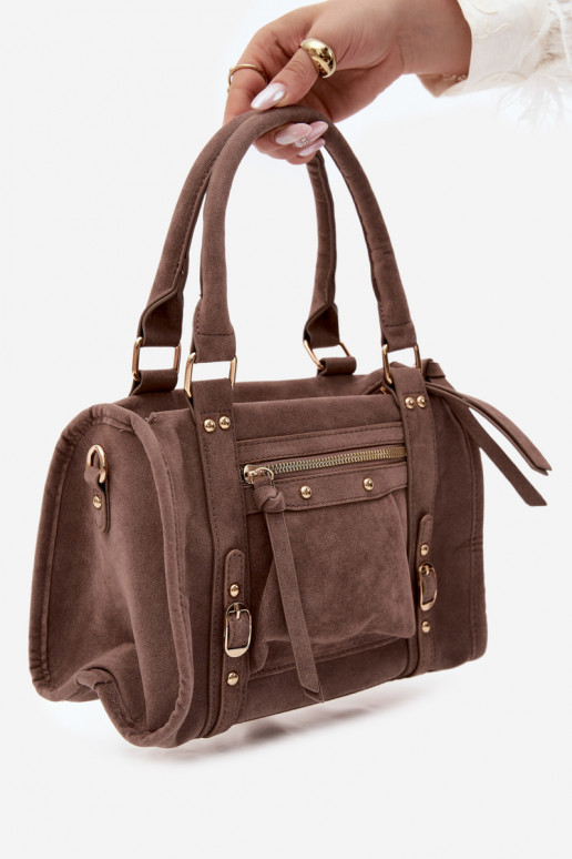 Bolsa de camurça sintética cor argila Lendra