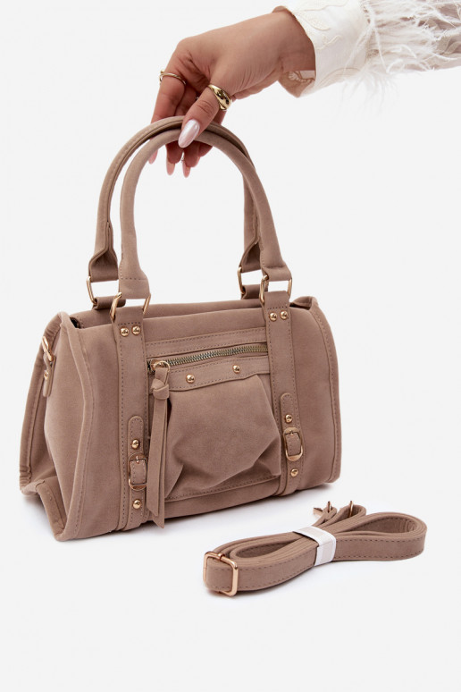 Bolsa de camurça sintética cor areia Lendra