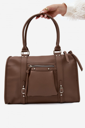 Grande bolsa de couro sintético cor argila Nolita