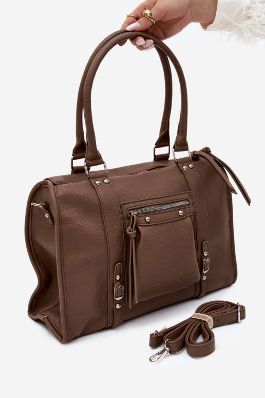 Grande bolsa de couro sintético cor argila Nolita