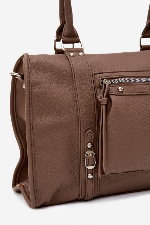 Grande bolsa de couro sintético cor argila Nolita