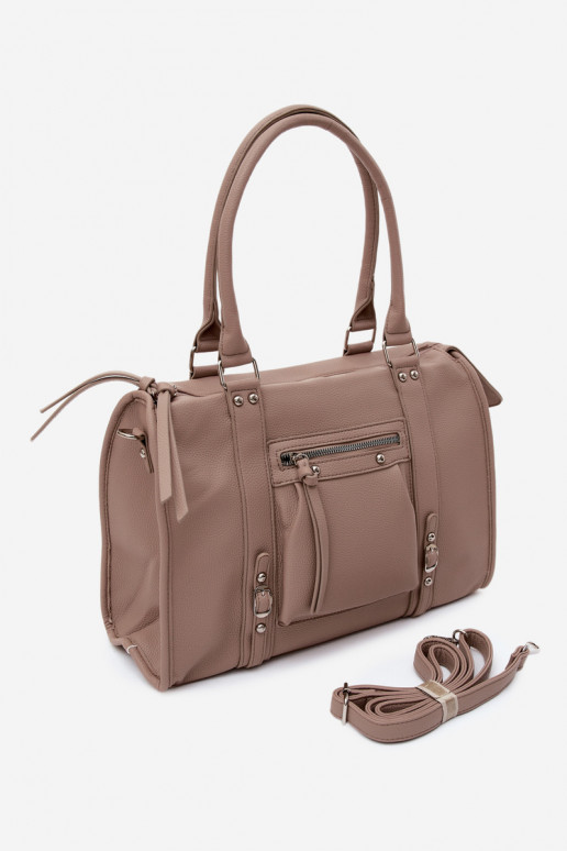 Grande bolsa de couro sintético cor marfim Nolita