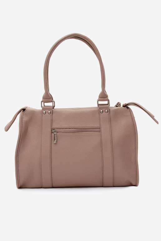 Grande bolsa de couro sintético cor marfim Nolita