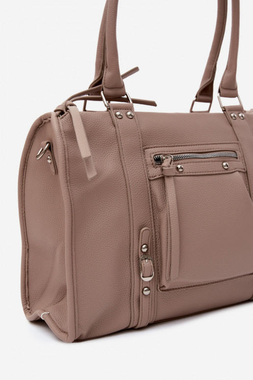 Grande bolsa de couro sintético cor marfim Nolita