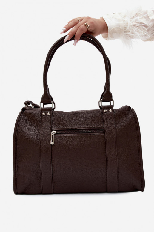 Grande bolsa de couro sintético cor chocolate Nolita