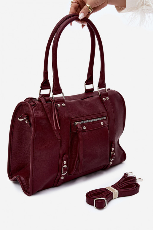 Grande bolsa de couro sintético cor bordô Nolita