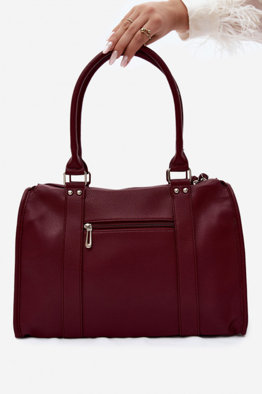 Grande bolsa de couro sintético cor bordô Nolita