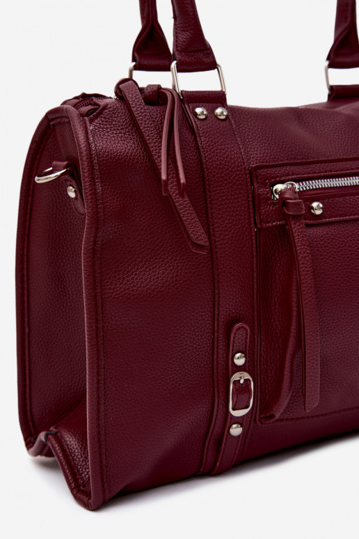 Grande bolsa de couro sintético cor bordô Nolita