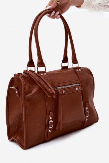 Grande bolsa de couro sintético marrom Nolita 2