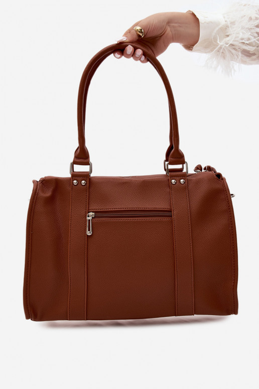 Grande bolsa de couro sintético marrom Nolita