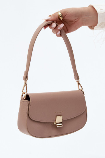 Pequena bolsa de couro sintético cor marfim Acacia 2