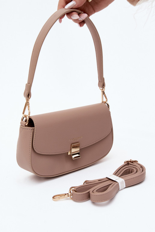 Pequena bolsa de couro sintético cor marfim Acacia