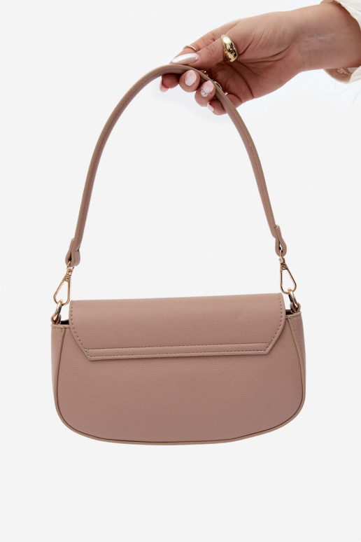 Pequena bolsa de couro sintético cor marfim Acacia