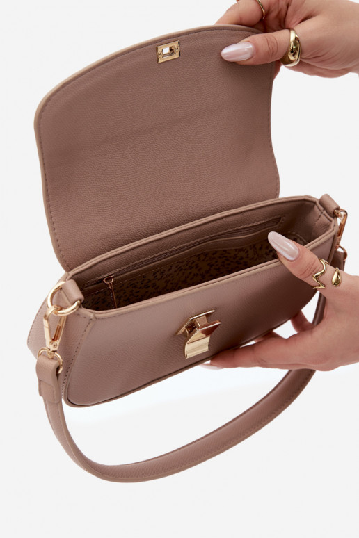 Pequena bolsa de couro sintético cor marfim Acacia