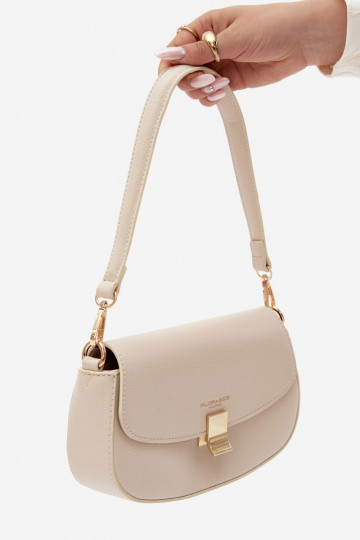 Pequena bolsa de couro sintético areia clara Acacia 2
