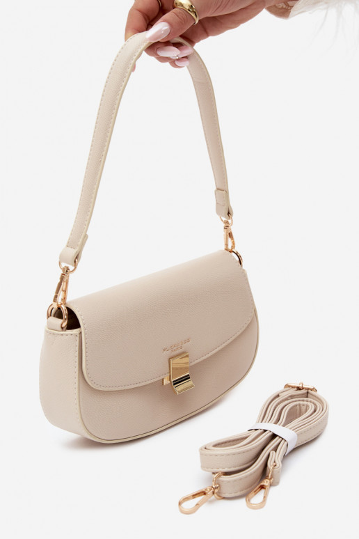 Pequena bolsa de couro sintético areia clara Acacia