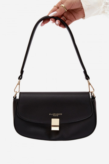 Pequena bolsa de couro sintético preta Acacia