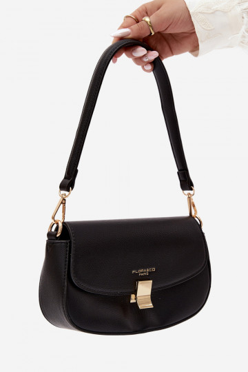 Pequena bolsa de couro sintético preta Acacia 2