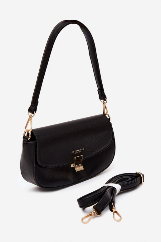 Pequena bolsa de couro sintético preta Acacia