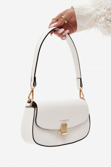 Pequena bolsa de couro sintético branca Acacia 2