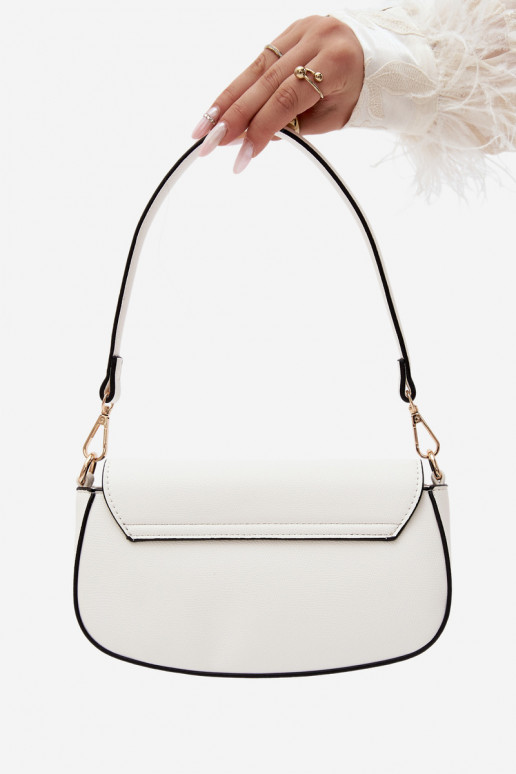 Pequena bolsa de couro sintético branca Acacia