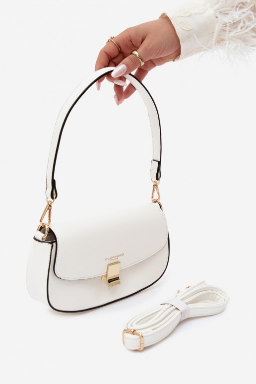 Pequena bolsa de couro sintético branca Acacia