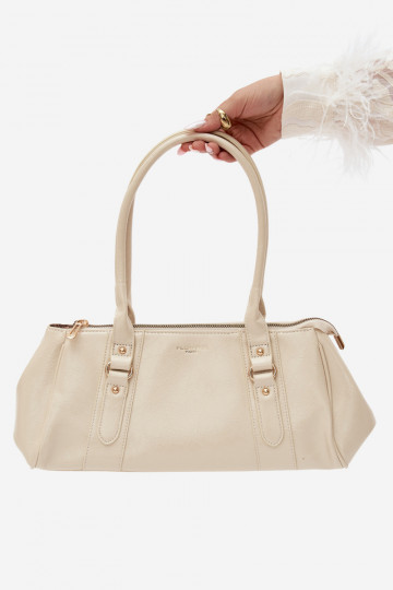 Bolsa de couro sintético marfim Muni