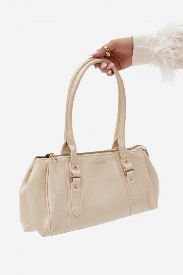 Bolsa de couro sintético marfim Muni 2