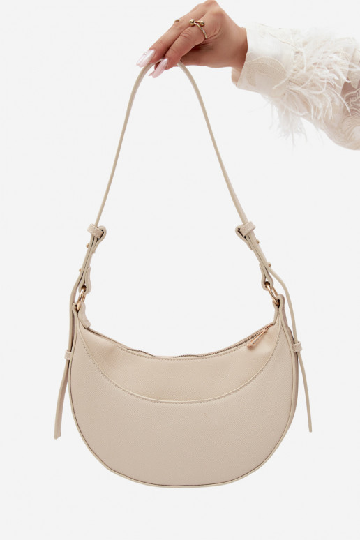 Pequena bolsa de couro sintético areia clara Miri